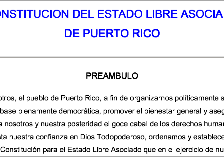 Constitución Del Estado Libre Asociado De Puerto Rico