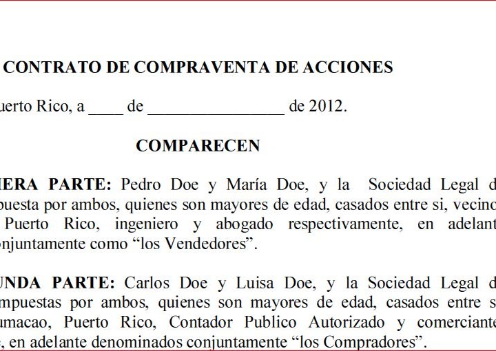 Contrato De Compraventa De Acciones Corporativas Modelos De Documentos 8295