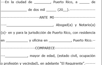 Servicios Notariales Puerto Rico  Modelos de Documentos 