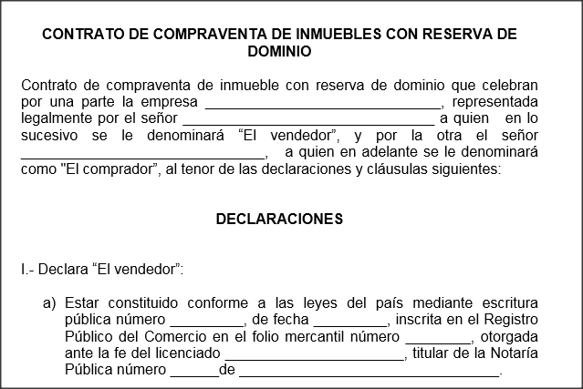 Contrato de compraventa con reserva de dominio  -  Modelos de Documentos Legales, Formularios y Contratos en Puerto Rico