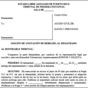 Notificación de demanda y solicitud de renuncia al emplazamiento -   - Modelos de Documentos Legales, Formularios y  Contratos en Puerto Rico