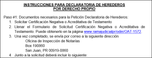 Instrucciones Para Declaratoria De Herederos Por Derecho Propio