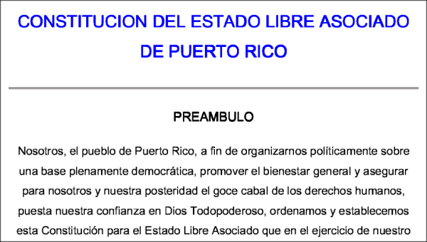 Constitución Del Estado Libre Asociado De Puerto Rico - Tusdocumentospr ...