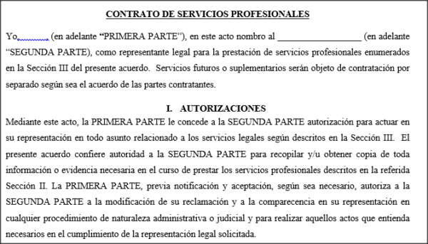 Contrato de Servicios Profesionales - Declaratoria de Herederos