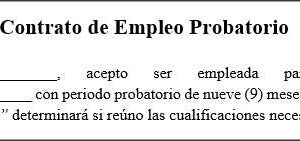 Contrato de empleo probatorio