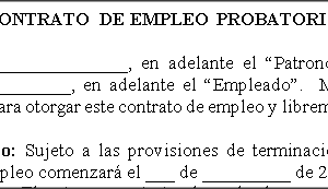 Contrato de Empleo Probatorio Reforma Laboral 2017