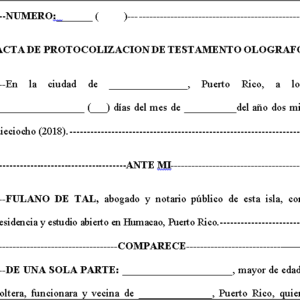 acta protolizacion testamento olografo