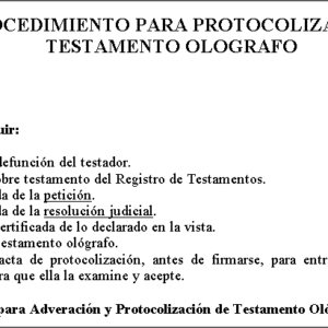 protocolizacion testamento olografo