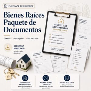 Bienes Raíces Paquete de Documentos con contratos y formularios utilizados en transacciones inmobiliarias en Puerto Rico.