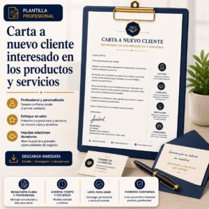 Plantilla descargable de carta comercial para captar nuevos clientes y presentar productos o servicios de manera profesional.