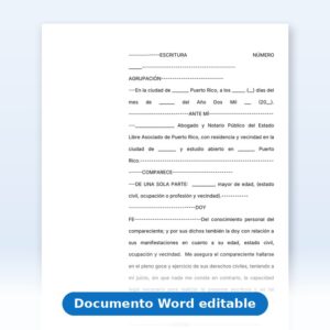 Vista de la primera página: Agrupación - Escritura