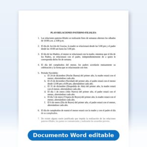 Vista de la primera página: Relaciones Paternofiliales - Plan