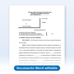 Vista de la primera página: Mandamiento - comparecencia del alguacil