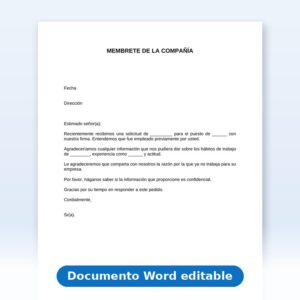 Vista de la primera página: Solicitando referencias