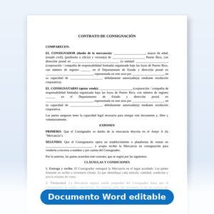 Acuerdo de consignación