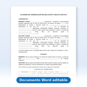 Acuerdo de extinción y desvinculación