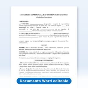 Acuerdo de información privilegiada e invenciones