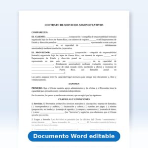 Acuerdo de servicios administrativos
