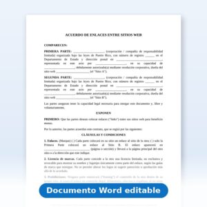 Acuerdo de utilización de vínculos en sitios web
