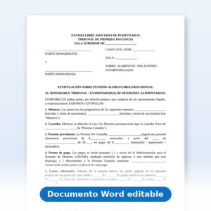 Acuerdo provisional de pensión alimentaria