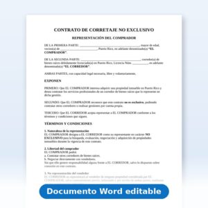 Contrato de Corretaje No Exclusivo (Abierto) con el Comprador