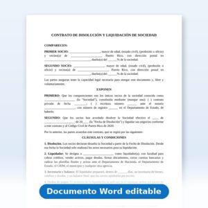 Contrato de disolución de sociedad