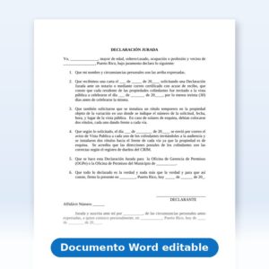 Declaración Jurada - Permiso de Uso - Notificación a Colindantes