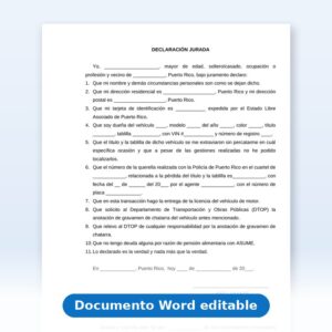 Declaración Jurada - Vehículo - Declararlo como Chatarra