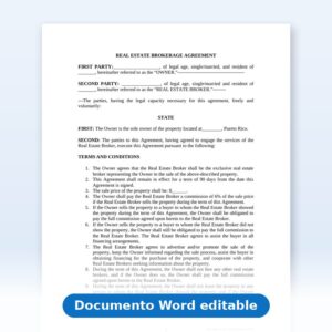 Contrato de Corretaje Exclusivo en Inglés (Real Estate Exclusive Brokerage Agreement)