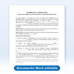 Resolución del directorio con respecto a actividades bancarias y creación de fondo para operaciones