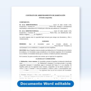 Contrato de Arrendamiento de Habitación