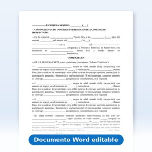 Escritura de Compraventa de Propiedad Heredada