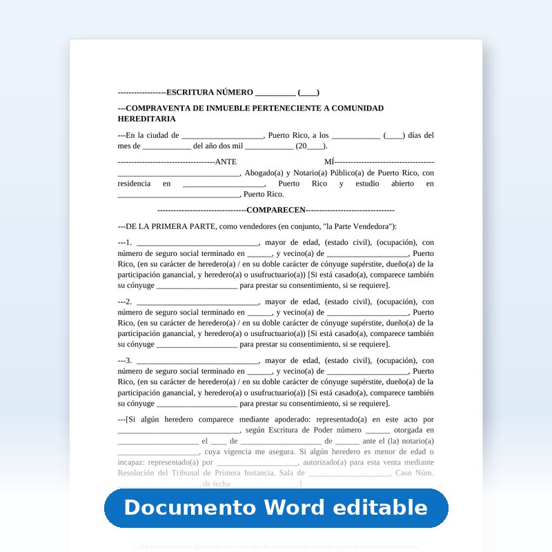 Escritura de Compraventa de Propiedad Heredada