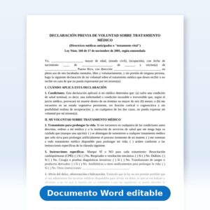 Directrices Médicas Anticipadas (Testamento Vital)