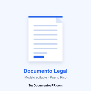 Modelo de documento legal editable de Puerto Rico