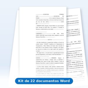 Kit de Documentos de Poderes - vista de los documentos