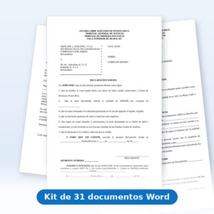 Kit de Cobro de Dinero Ordinario - vista de los documentos