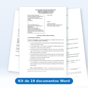 Kit de Cobro de Dinero - Regla 60 - vista de los documentos