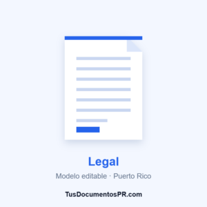 Modelo de documento de Legal editable, Puerto Rico